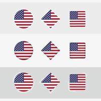 USA Flagge Symbole Satz, Vektor Flagge von USA.