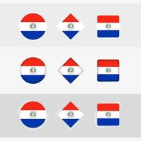 Paraguay Flagge Symbole Satz, Vektor Flagge von Paraguay.
