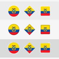 Ecuador Flagge Symbole Satz, Vektor Flagge von Ecuador.
