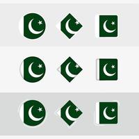 Pakistan Flagge Symbole Satz, Vektor Flagge von Pakistan.