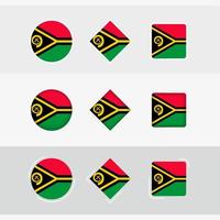 Vanuatu Flagge Symbole Satz, Vektor Flagge von Vanuatu.
