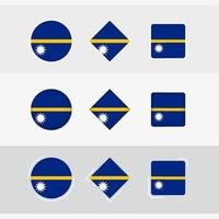 Nauru Flagge Symbole Satz, Vektor Flagge von Nauru.