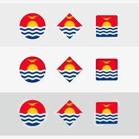 kiribati flagga ikoner uppsättning, vektor flagga av kiribati.