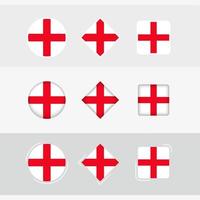 England flagga ikoner uppsättning, vektor flagga av england.