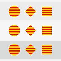 catalonia flagga ikoner uppsättning, vektor flagga av Katalonien.