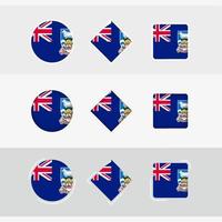 falkland öar flagga ikoner uppsättning, vektor flagga av falkland öar.