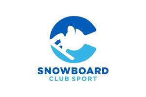 Vektor Initialen Brief c mit Snowboard kreativ geometrisch modern Logo Design.