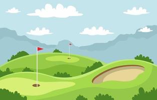 grön golf fält bakgrund vektor
