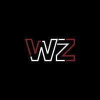 abstrakt brev wz logotyp design med linje förbindelse för teknologi och digital företag företag. vektor
