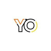 abstrakt brev yo logotyp design med linje förbindelse för teknologi och digital företag företag. vektor