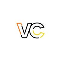 abstrakt brev vc logotyp design med linje förbindelse för teknologi och digital företag företag. vektor