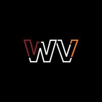 abstrakt Brief wv Logo Design mit Linie Verbindung zum Technologie und Digital Geschäft Unternehmen. vektor