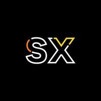 abstrakt brev sx logotyp design med linje förbindelse för teknologi och digital företag företag. vektor