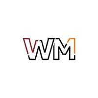 abstrakt brev wm logotyp design med linje förbindelse för teknologi och digital företag företag. vektor