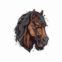 en logotyp av en hästens huvud, designad i esports illustration stil vektor