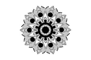 handgemalt Mandala mit Blumen- Muster. Zier Mandala Erwachsene Färbung Buch Buchseite. Mandala Muster zum Henna, mehndi, Tätowierung, und Dekoration. vektor
