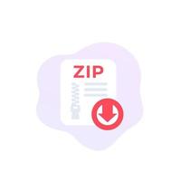 Laden Sie das Symbol für das Archiv der Zip-Datei herunter vektor