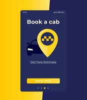 Buchen Sie eine Taxi App UI, Vektor
