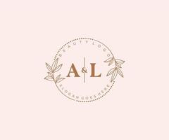 Initiale al Briefe schön Blumen- feminin editierbar vorgefertigt Monoline Logo geeignet zum Spa Salon Haut Haar Schönheit Boutique und kosmetisch Unternehmen. vektor
