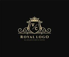 Initiale vc Brief luxuriös Marke Logo Vorlage, zum Restaurant, Königtum, Boutique, Cafe, Hotel, heraldisch, Schmuck, Mode und andere Vektor Illustration.