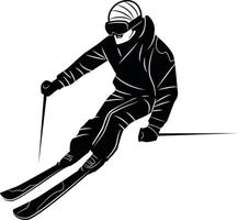 Silhouette von ein Skifahrer, Vektor Illustration