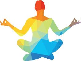 Farbe Silhouette von ein Person Sitzung im Yoga Pose vektor