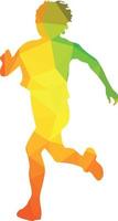 Farbe Silhouette von ein Junge Laufen vektor