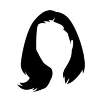 kvinna kort frisyr silhuett. begrepp av skönhet, salong, kvinna, mode. isolerat på vit bakgrund. silhuett illustration. vektor