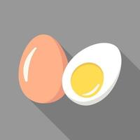 gekocht Weiß Ei Eigelb Vektor Illustration