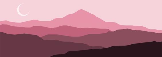 realistisch Berg eben Landschaft Vektor Illustration. natürlich Tapeten sind ein minimalistisch, polygonal Konzept. Sonnenaufgang, neblig Terrain mit Steigungen, Berge in der Nähe von das Wald