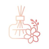 Blume Öl Flasche Spa Gradient Gliederung Symbol Vektor Illustration