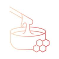 Honig mit Schüssel Spa Gradient Gliederung Symbol Vektor Illustration