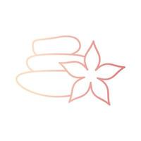 Blume mit Steine Gradient Gliederung Symbol Vektor Illustration