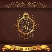 heraldisches Alphabet Gold Premium Design r vektor