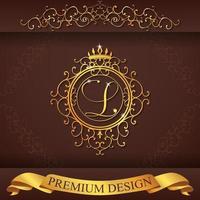 heraldisches Alphabet Gold Premium Design l vektor