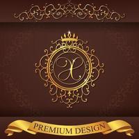 heraldisches Alphabet Gold Premium Design x vektor