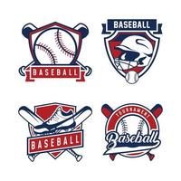 einstellen von Baseball Logo Design bündeln Vorlage. Baseball Abzeichen Emblem Logo Vorlage. vektor