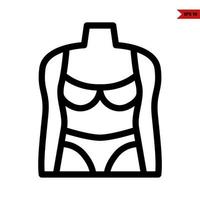 bikini i kropp kvinnor sport linje ikon vektor