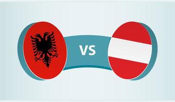 Albanien gegen Österreich, Mannschaft Sport Wettbewerb Konzept. vektor