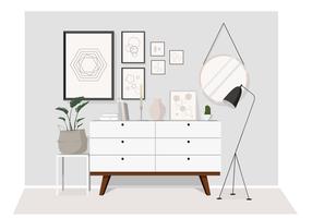Vektor-Wohnzimmer-Möbel-Illustration