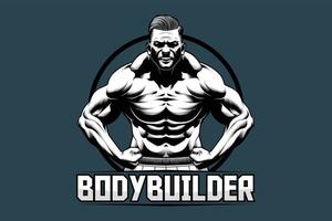 Bodybuilder Biegen seine muskulös Körper vektor