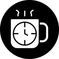 kaffe tid vektor ikon design