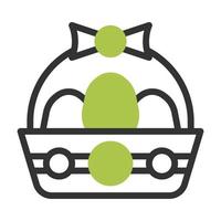 korg ägg ikon duotone grå grön Färg påsk symbol illustration. vektor
