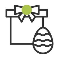 gåva ägg ikon duotone grå grön Färg påsk symbol illustration. vektor