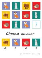 Wählen Sie Antwort Tiere vektor