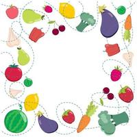 Obst- und Gemüsehintergrund. Vektorillustration. gesundes Lebensmittelkonzept vektor