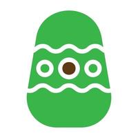 ägg ikon fast grön brun Färg påsk symbol illustration. vektor
