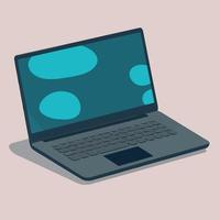 öffnen modern Laptop mit Blau Farbe vektor