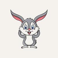 söt kanin tecknad karaktär maskot vektor design illustration