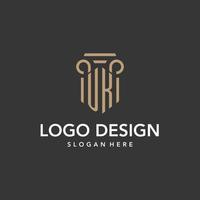 Storbritannien logotyp monogram med pelare stil design vektor